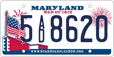 MD license plate 5AD8620