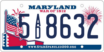 MD license plate 5AD8632