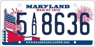 MD license plate 5AD8636
