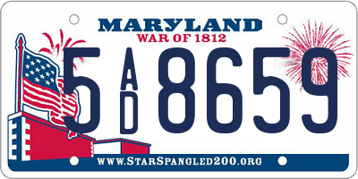 MD license plate 5AD8659