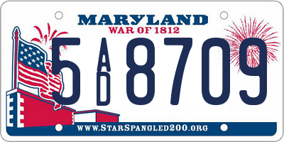 MD license plate 5AD8709