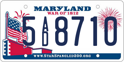 MD license plate 5AD8710