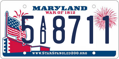 MD license plate 5AD8711