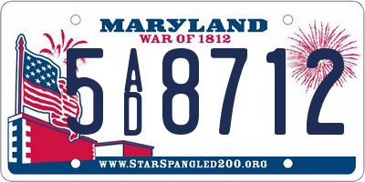 MD license plate 5AD8712