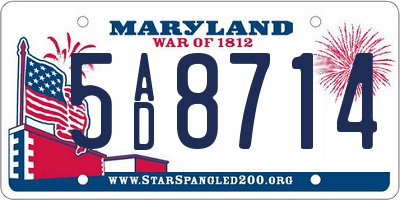 MD license plate 5AD8714