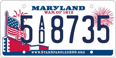 MD license plate 5AD8735