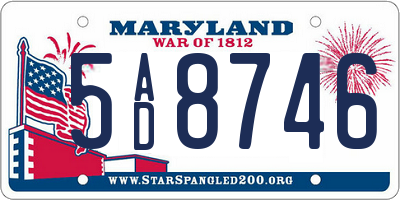 MD license plate 5AD8746