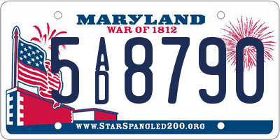 MD license plate 5AD8790