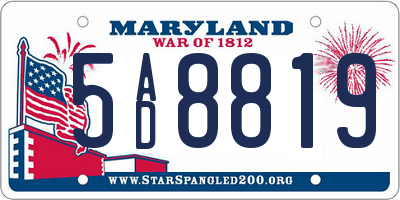 MD license plate 5AD8819