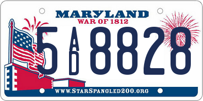 MD license plate 5AD8828