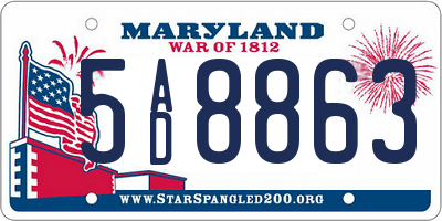 MD license plate 5AD8863