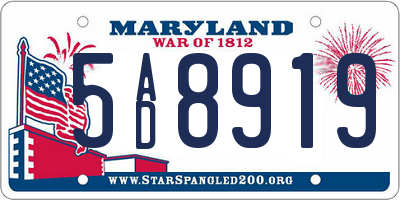 MD license plate 5AD8919