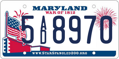 MD license plate 5AD8970