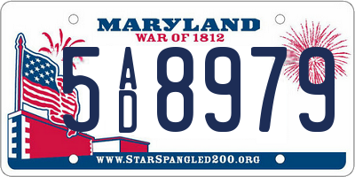 MD license plate 5AD8979