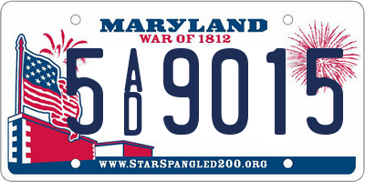 MD license plate 5AD9015