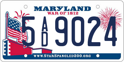 MD license plate 5AD9024