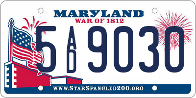 MD license plate 5AD9030