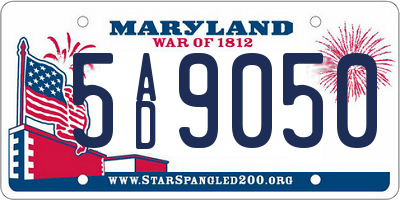 MD license plate 5AD9050