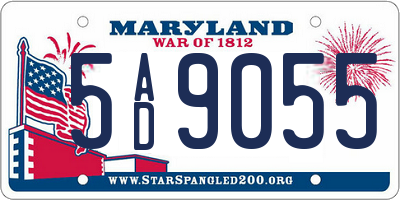 MD license plate 5AD9055