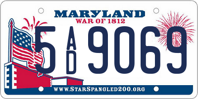 MD license plate 5AD9069