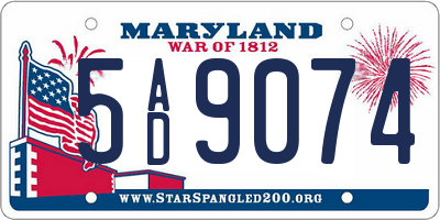 MD license plate 5AD9074