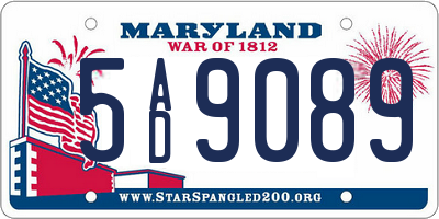 MD license plate 5AD9089