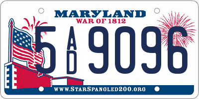 MD license plate 5AD9096