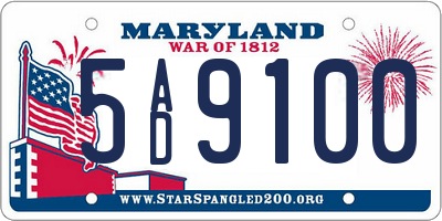 MD license plate 5AD9100