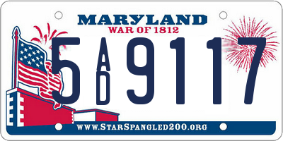 MD license plate 5AD9117