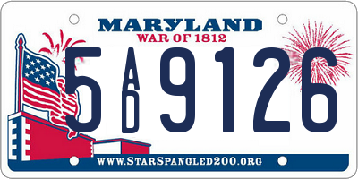 MD license plate 5AD9126