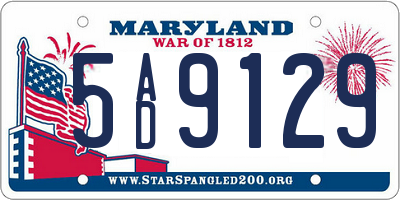 MD license plate 5AD9129