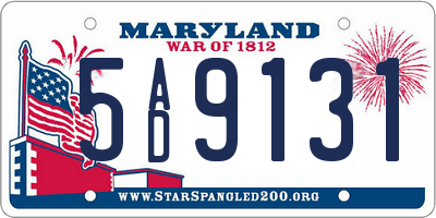 MD license plate 5AD9131