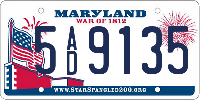 MD license plate 5AD9135