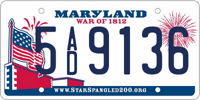 MD license plate 5AD9136