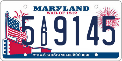 MD license plate 5AD9145