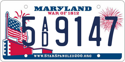 MD license plate 5AD9147