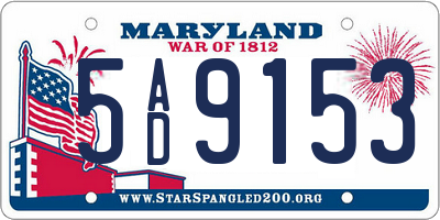 MD license plate 5AD9153