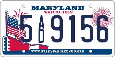 MD license plate 5AD9156