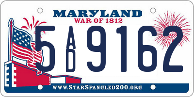 MD license plate 5AD9162