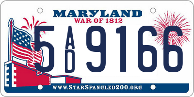 MD license plate 5AD9166