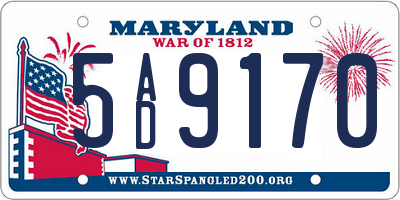 MD license plate 5AD9170