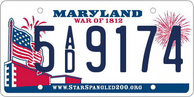 MD license plate 5AD9174