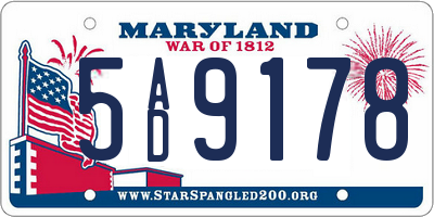 MD license plate 5AD9178