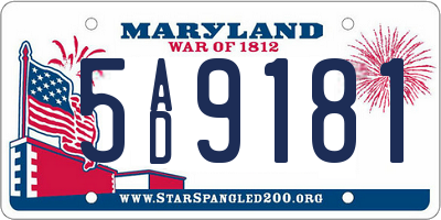 MD license plate 5AD9181