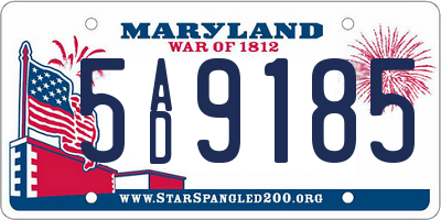 MD license plate 5AD9185