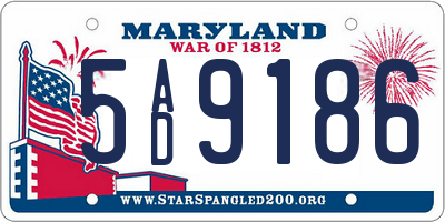 MD license plate 5AD9186