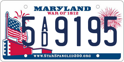 MD license plate 5AD9195