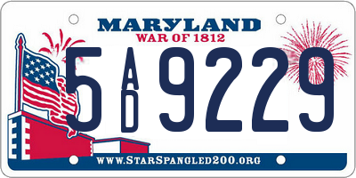 MD license plate 5AD9229