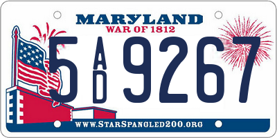 MD license plate 5AD9267