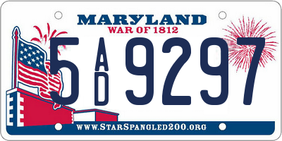 MD license plate 5AD9297